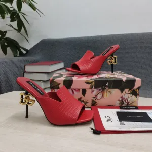 DolGa Lguana-Print Mules Red For Women DG Shoes
