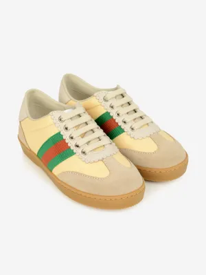 Gucci G74 Leather Trainers With Web