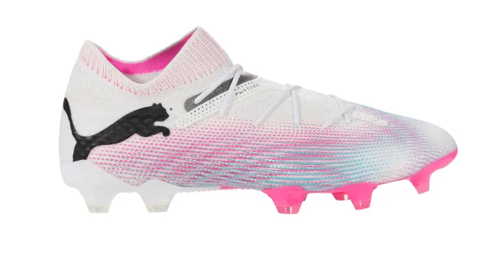 PUMA Future 7 Ultimate FG/AG Adult Soccer Cleats 107599 01 WHITE/PINK/BLUE