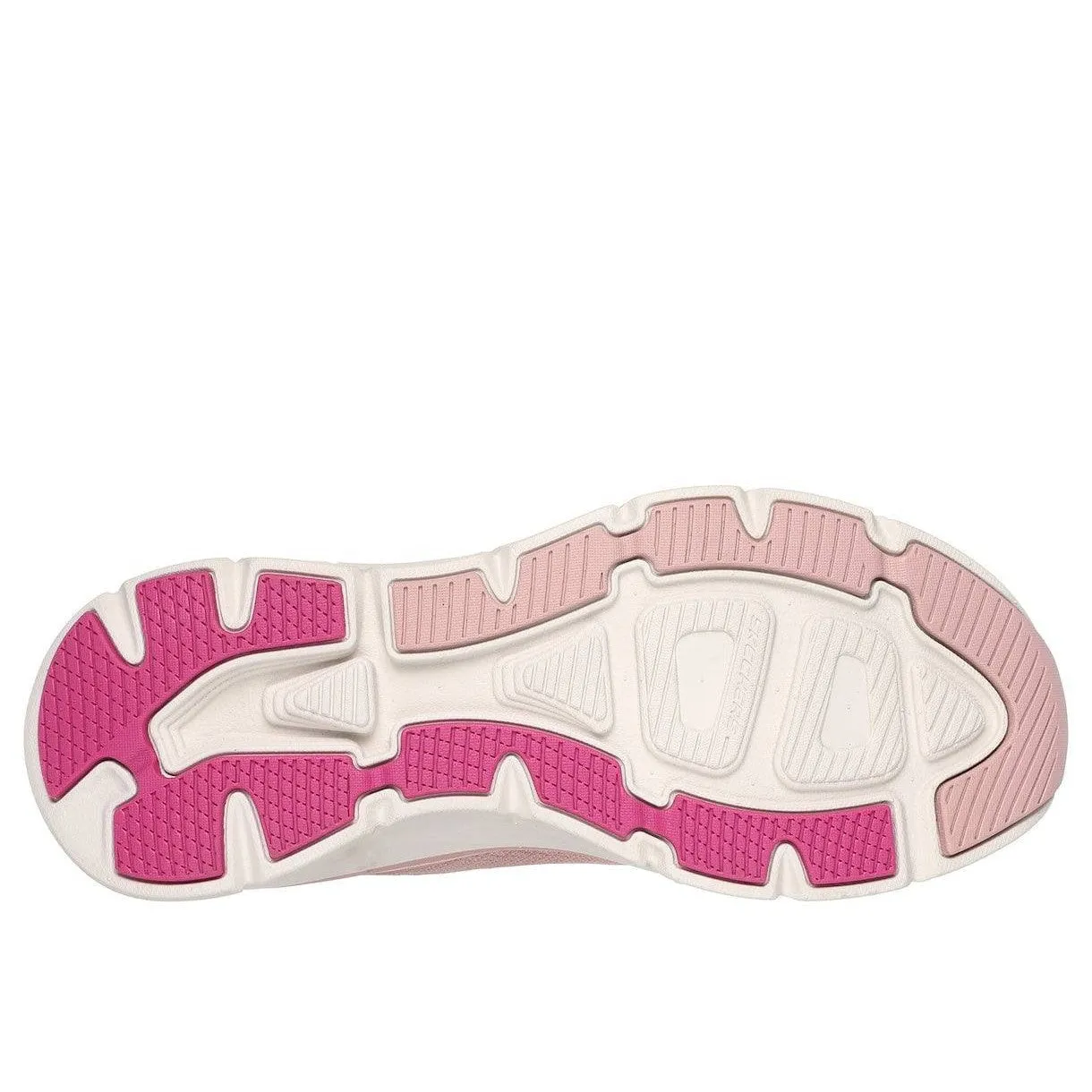 Skechers 150095 D'lux Walker 2.0-Radiant Rose Ladies Rose Pink Textile Vegan Lace Up Trainers