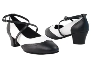 Swing001C Black & White Leather
