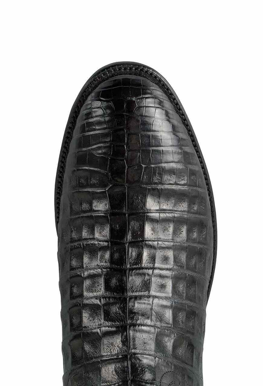 Tony Lama Men's Caiman Belly Signature Series Roper Boots - Black