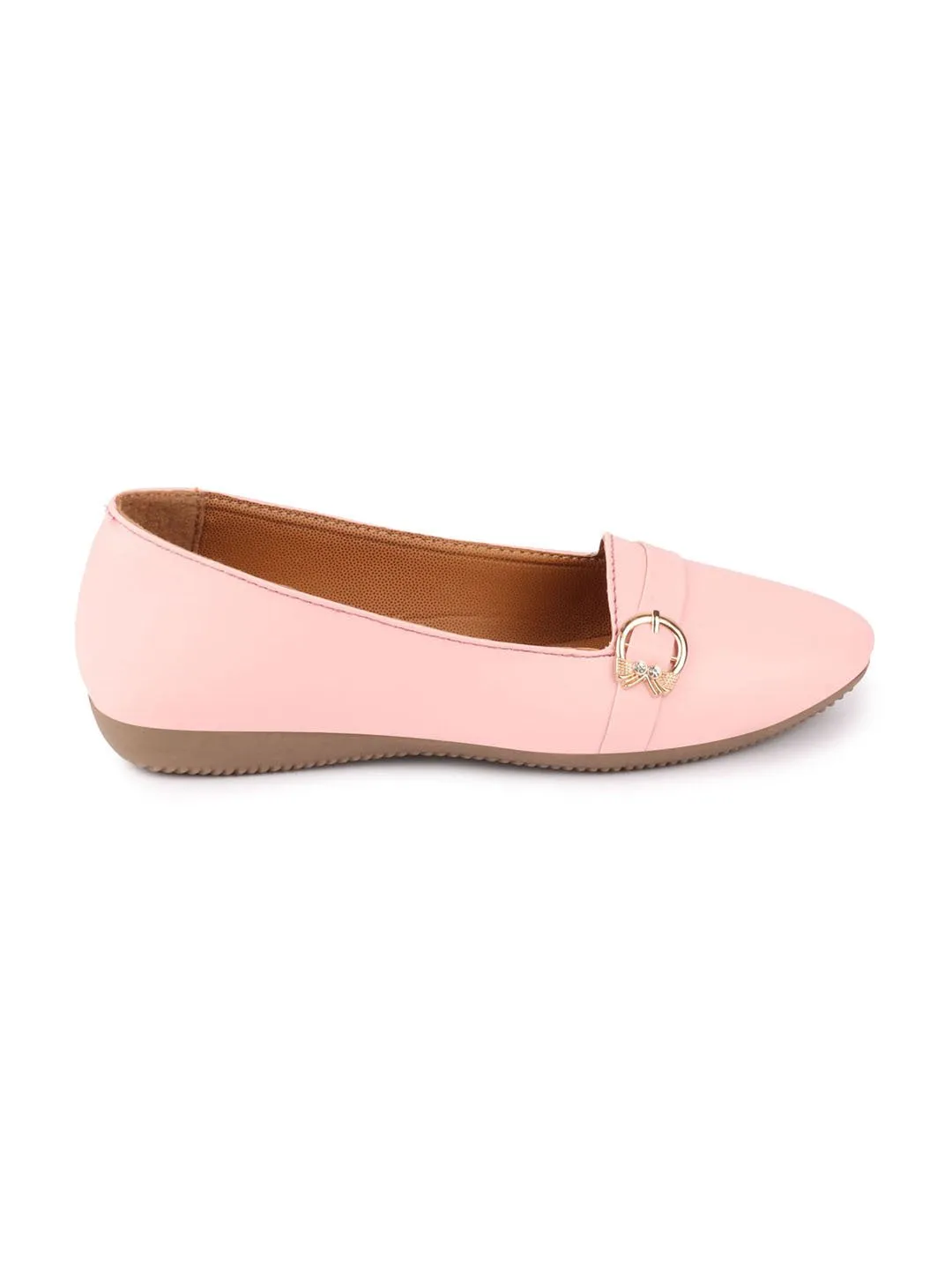 Women Pink Casual Slip-On Ballerina