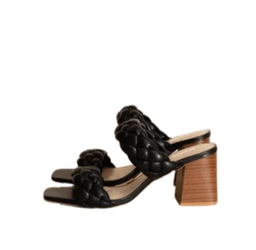Womens Shoes Style Buggy-S Braided Strap Mule Heels